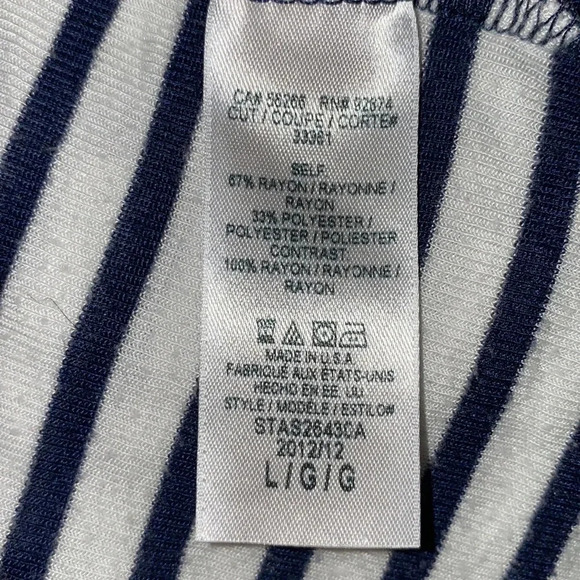 SPLENDID cardigan open front long sleeve button tabs 2 pockets navy white size L - Picture 7 of 14